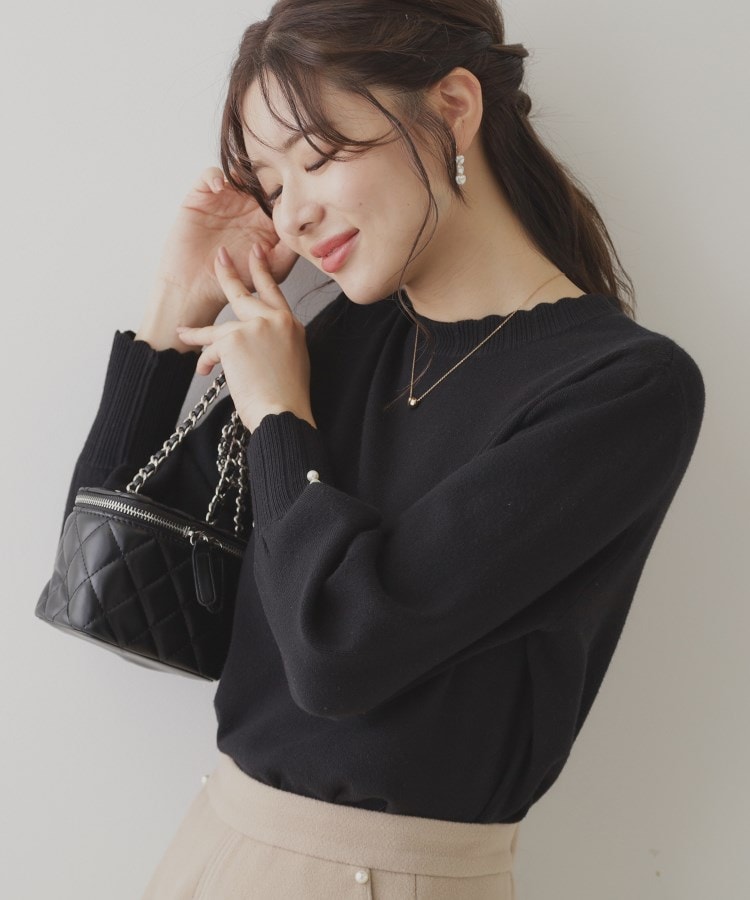 クチュールブローチ(Couture Brooch)の【プチプラ・もちもちな肌触り】スカラリブデザインパフニット21