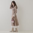 クチュールブローチ(Couture Brooch)の【優雅なレディワンピース】袖裾レースデザインニットワンピース36