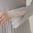 クチュールブローチ(Couture Brooch)の【優雅なレディワンピース】袖裾レースデザインニットワンピース60