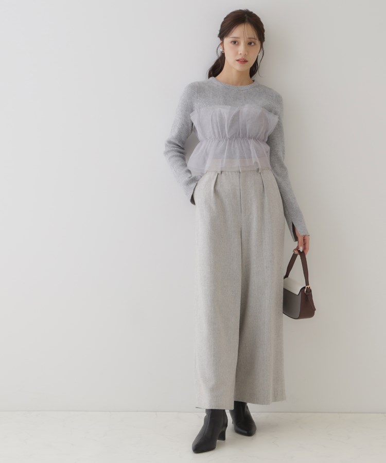 クチュールブローチ(Couture Brooch)の【オトナ仕上げのワントーンチュールニット】チュールドッキングリブニット12