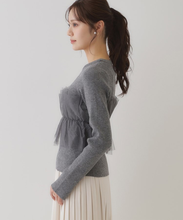 クチュールブローチ(Couture Brooch)の【オトナ仕上げのワントーンチュールニット】チュールドッキングリブニット38