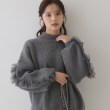 クチュールブローチ(Couture Brooch)のチュールフリル片畦ニット チャコールグレー(014)