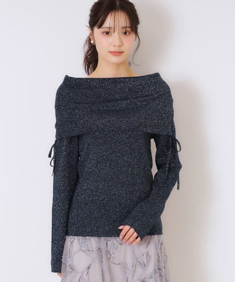 クチュールブローチ(Couture Brooch)のラメ混オフショルニットプルオーバー21