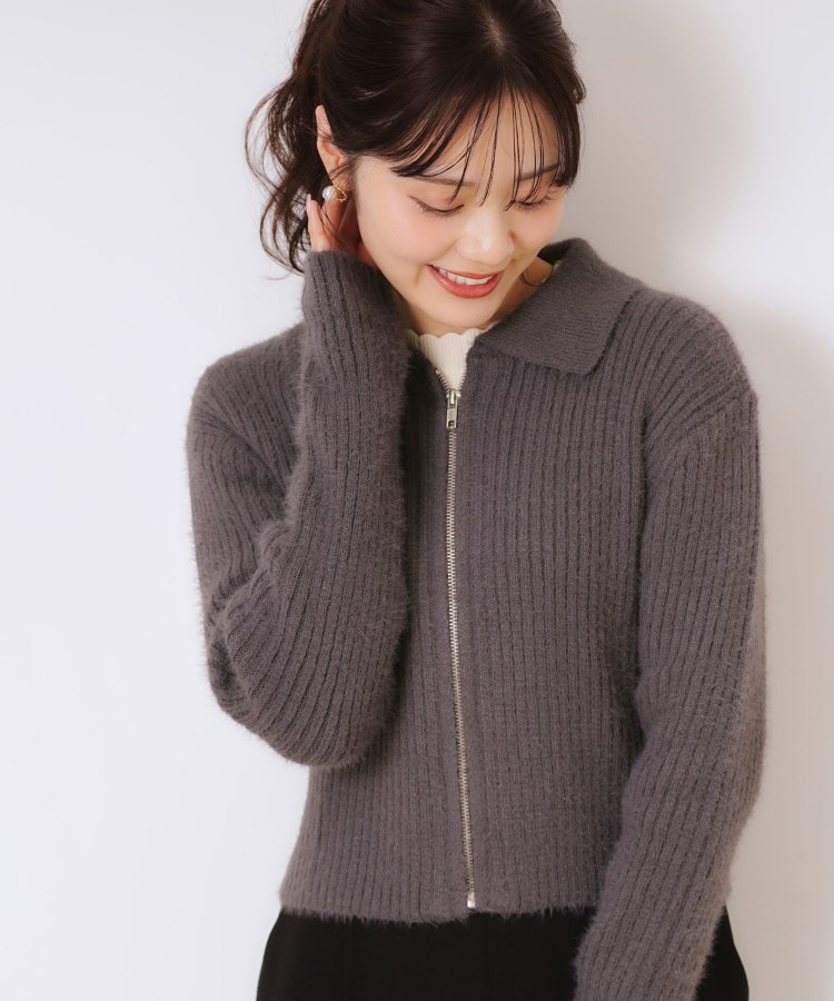 クチュールブローチ(Couture Brooch)の衿付きZIPカーディガン16