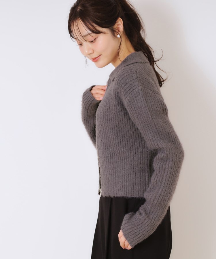 クチュールブローチ(Couture Brooch)の衿付きZIPカーディガン22