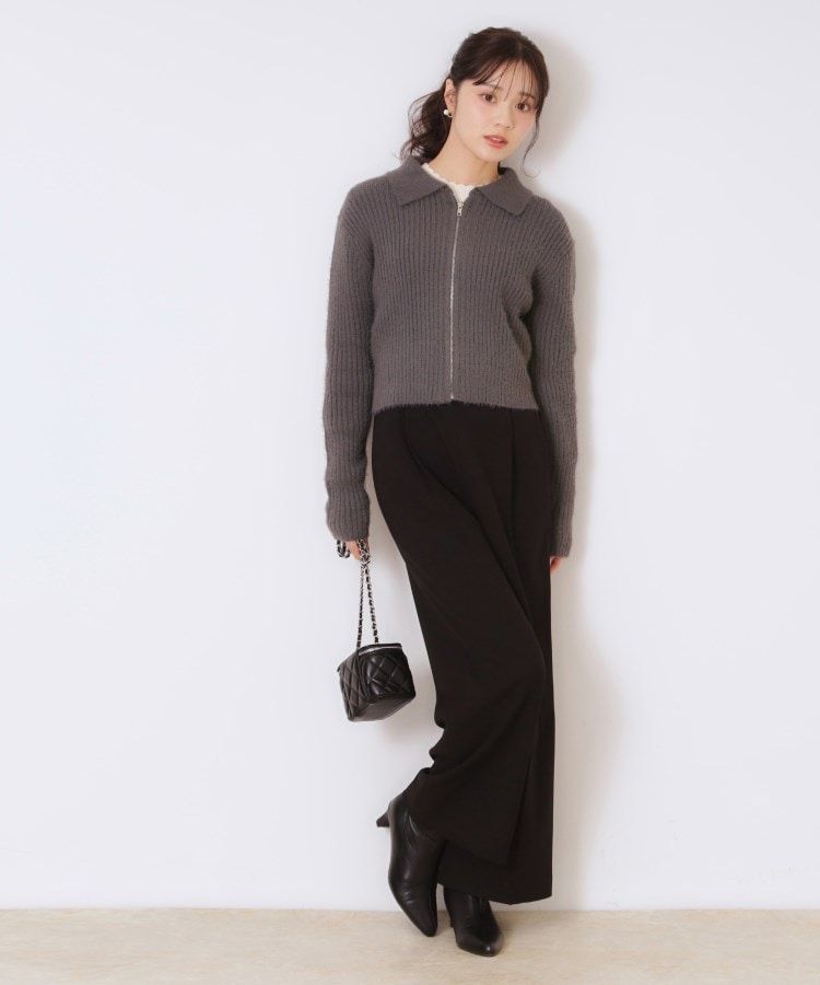 クチュールブローチ(Couture Brooch)の衿付きZIPカーディガン24