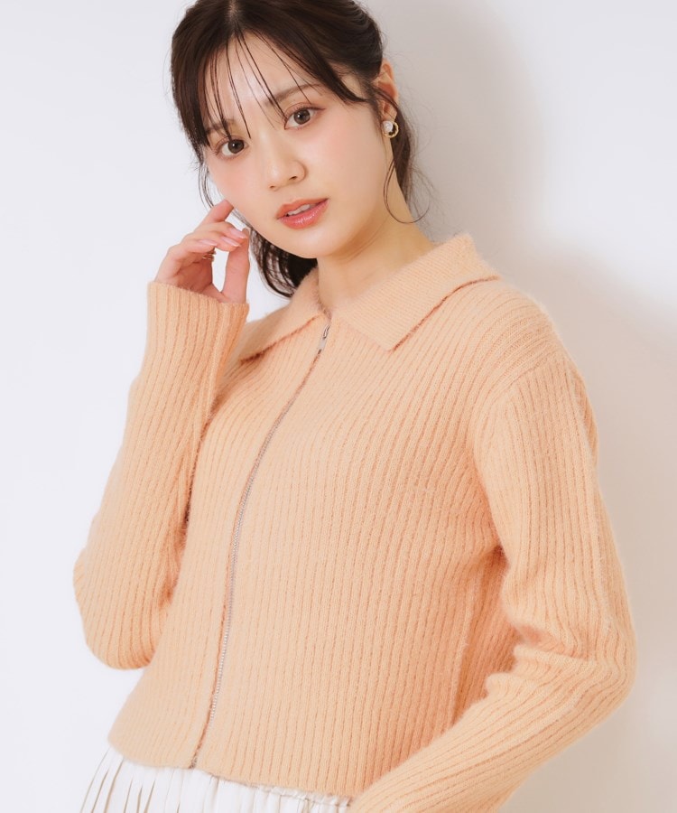 クチュールブローチ(Couture Brooch)の衿付きZIPカーディガン9