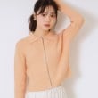 クチュールブローチ(Couture Brooch)の衿付きZIPカーディガン オレンジ(065)