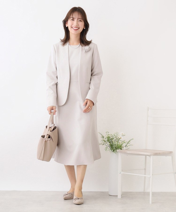 クチュールブローチ(Couture Brooch)の【セットアップ可能／セレモニーシーン／お仕事にも】パネル切替フレアワンピース2