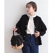クチュールブローチ(Couture Brooch)の【春の軽羽織】パール調釦コクーンニットジャケット ブラック(019)