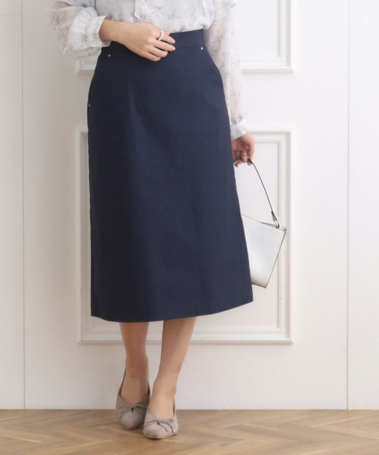 クチュールブローチ(Couture Brooch)のハイパーストレッチサス付タイトスカート ネイビー(094)