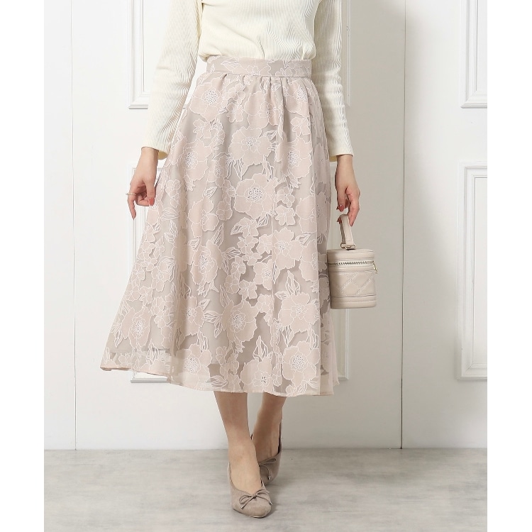 クチュールブローチ(Couture Brooch)の【2024春新作】オパールフラワースカート ミモレスカート