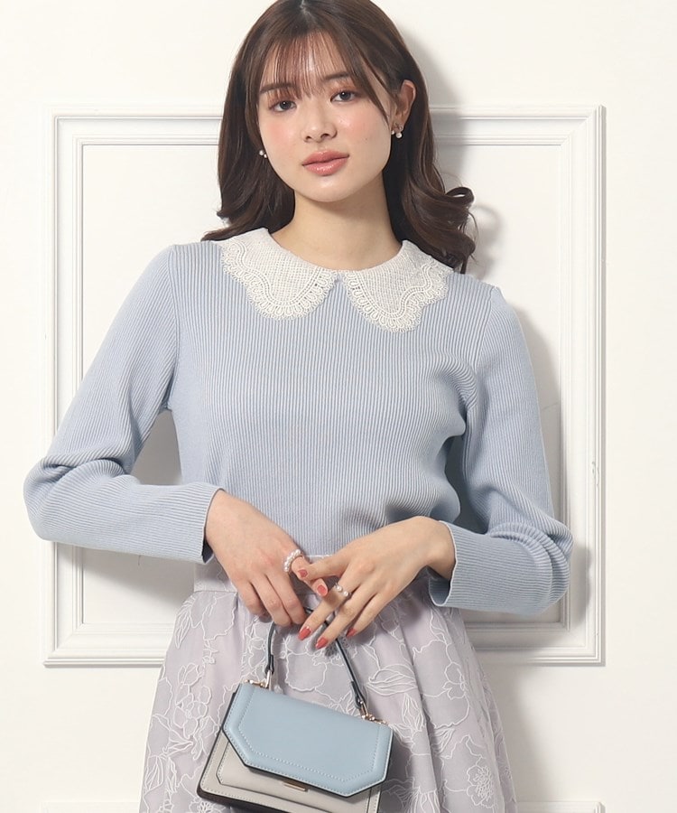 クチュールブローチ(Couture Brooch)の【衿付け外し可能/2WAY】レース衿リブニット26