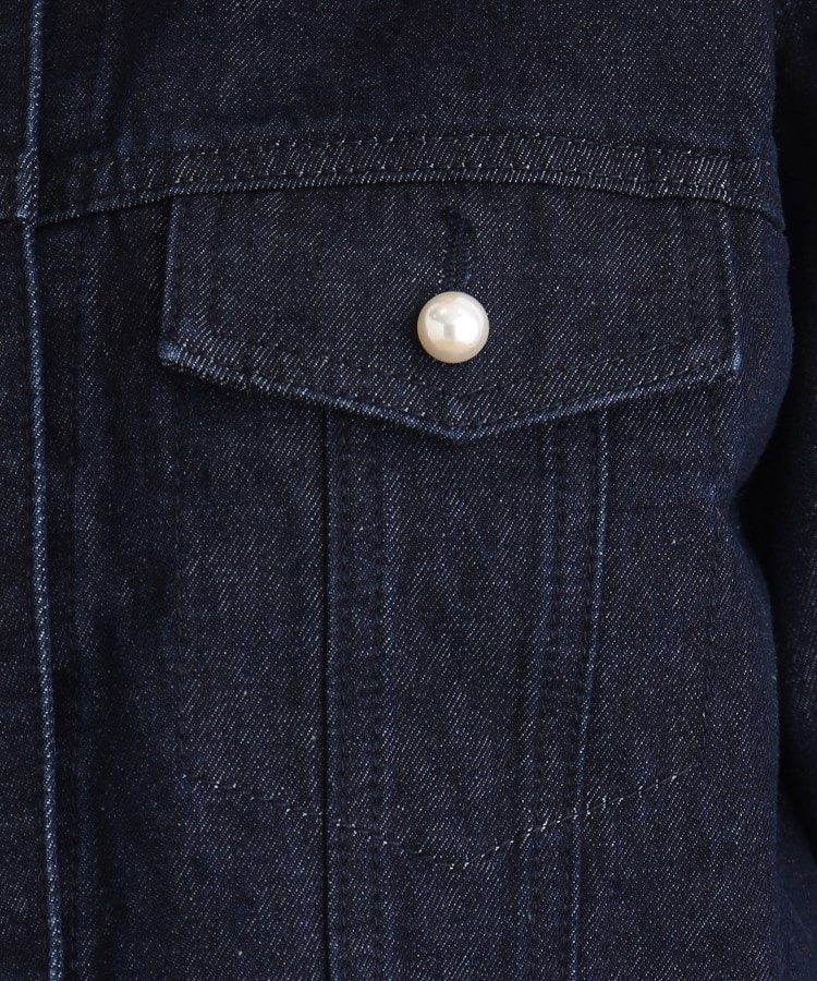 クチュールブローチ(Couture Brooch)のパール調釦ノーカラーデニムジャケット37