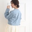 クチュールブローチ(Couture Brooch)のパール調釦ノーカラーデニムジャケット6