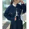 クチュールブローチ(Couture Brooch)のパール調釦ノーカラーデニムジャケット30