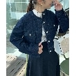 クチュールブローチ(Couture Brooch)のパール調釦ノーカラーデニムジャケット27