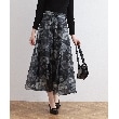 クチュールブローチ(Couture Brooch)の【上品華やかな着映えスカート】スプリングオーガンフルールスカート ブラック(119)