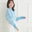 クチュールブローチ(Couture Brooch)のランダムボーダークルーネックニット2