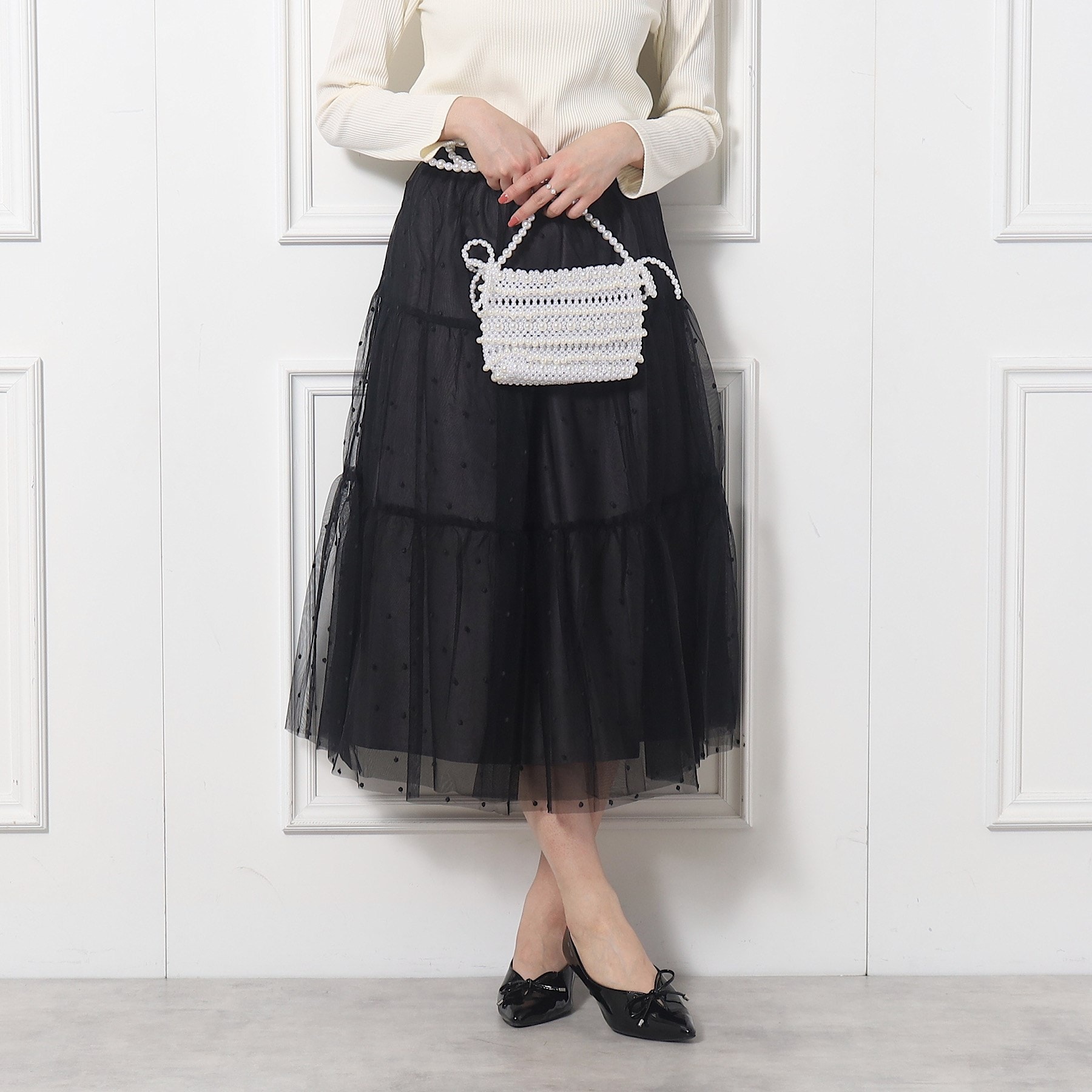 クチュールブローチ(Couture Brooch)のドットエンブロティアードスカート14