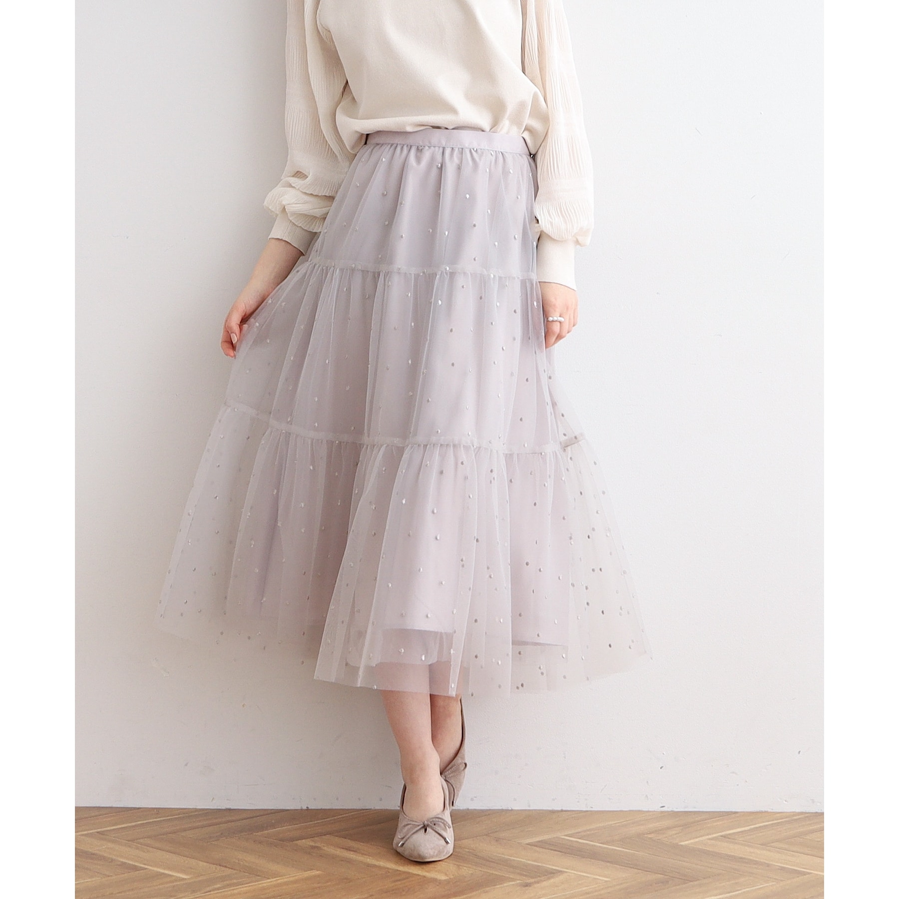 クチュールブローチ(Couture Brooch)のドットエンブロティアードスカート10