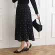 クチュールブローチ(Couture Brooch)の花柄プリーツスカート ブラック(119)
