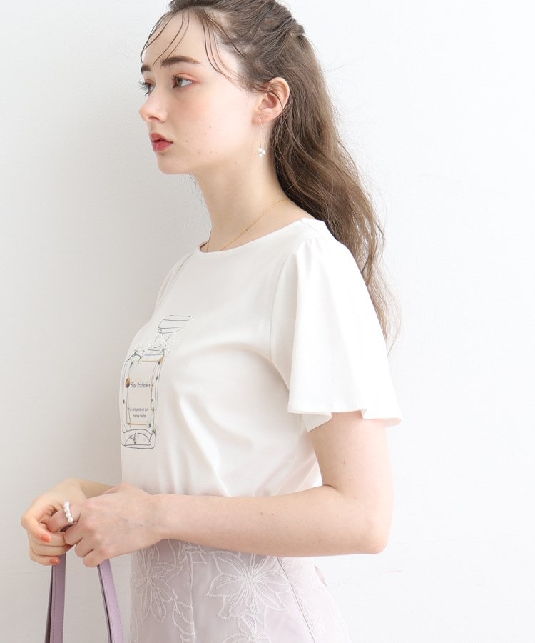 クチュールブローチ(Couture Brooch)の【マシンウォッシャブル】フラワーパフュームフレア袖Tシャツ6