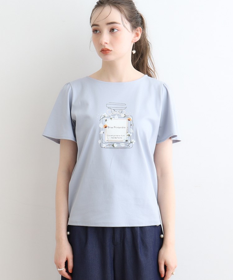 クチュールブローチ(Couture Brooch)の【マシンウォッシャブル】フラワーパフュームフレア袖Tシャツ44