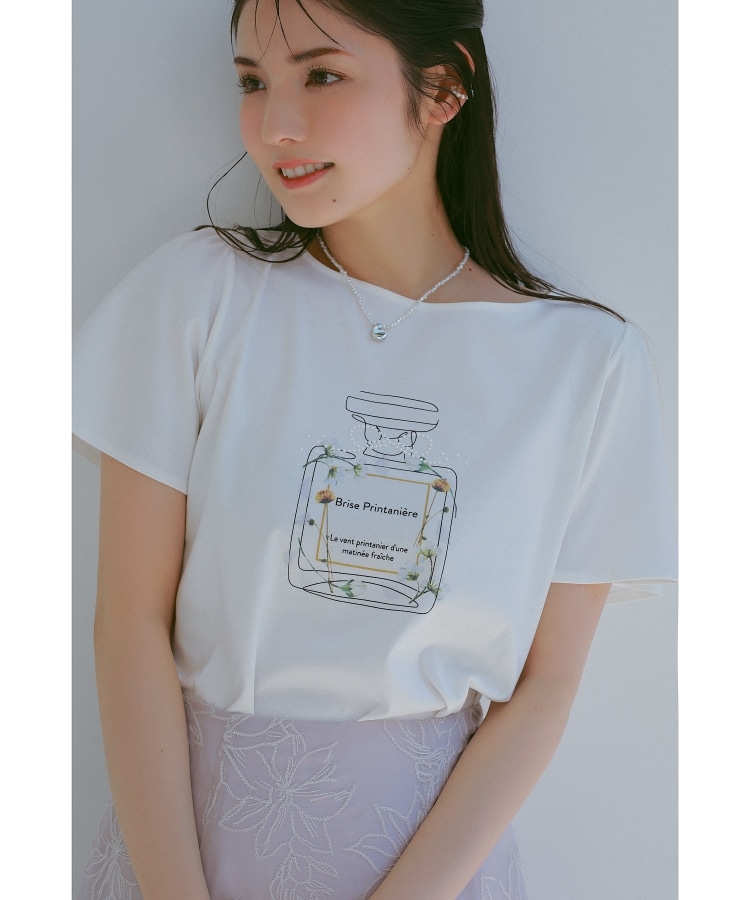クチュールブローチ(Couture Brooch)の【マシンウォッシャブル】フラワーパフュームフレア袖Tシャツ8
