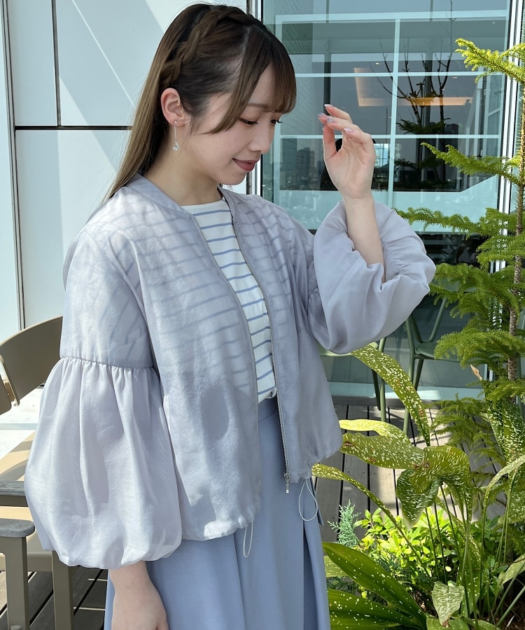 ロングシーズン対応/うす軽アウター】袖バルーンブルゾン ロングシーズン対応/うす軽アウター】袖バルーンブルゾン