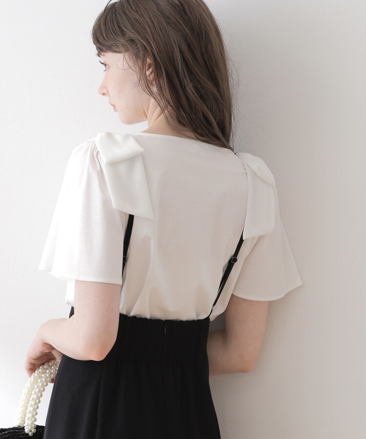 クチュールブローチ(Couture Brooch)の新色追加【接触冷感／UV】肩リボンフレアーTシャツ56