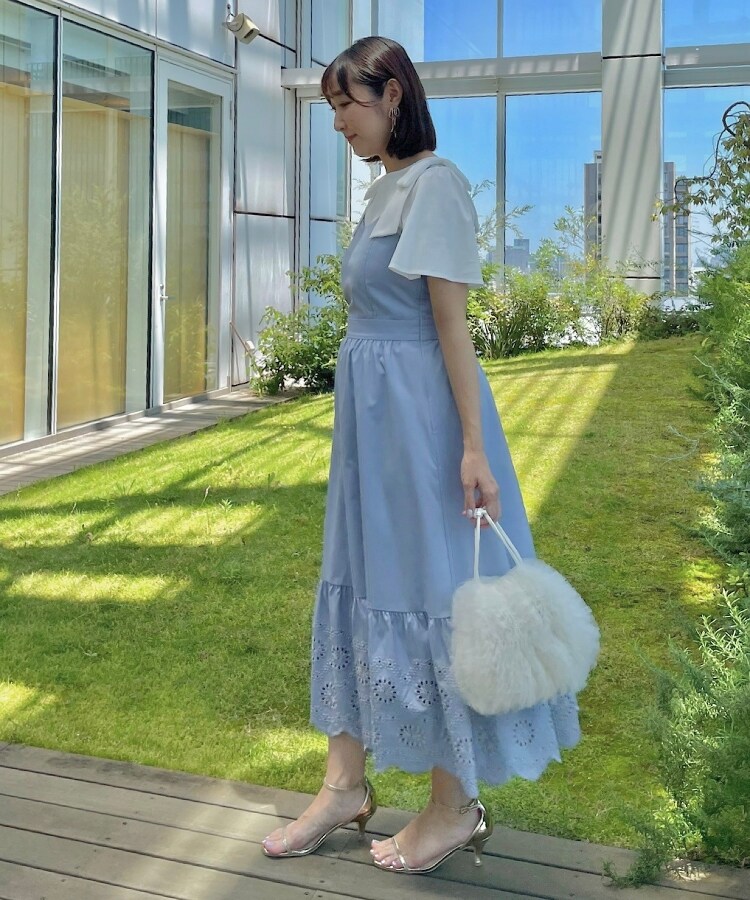 クチュールブローチ(Couture Brooch)の新色追加【接触冷感／UV】肩リボンフレアーTシャツ58