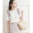 クチュールブローチ(Couture Brooch)の【接触冷感/UV】肩リボンフレアーTシャツ オフホワイト(003)