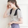 クチュールブローチ(Couture Brooch)の新色追加【接触冷感／UV】肩リボンフレアーTシャツ ブラック(319)