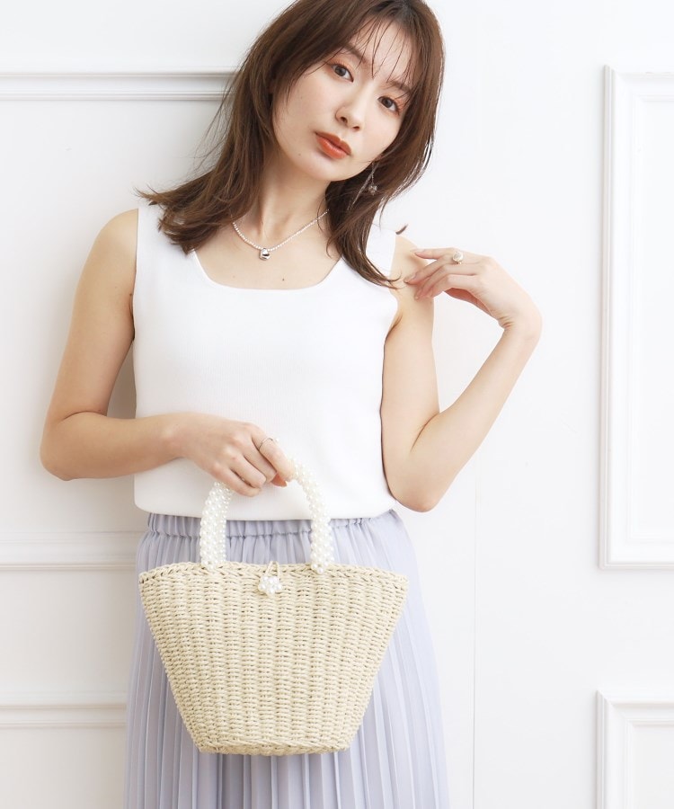 パール調デザインかごバッグ(ハンドバッグ) | Couture Brooch パール調デザインかごバッグ(ハンドバッグ) | Couture Brooch
