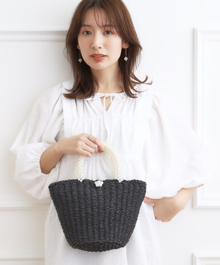 パール調デザインかごバッグ(ハンドバッグ) | Couture Brooch パール調デザインかごバッグ(ハンドバッグ) | Couture Brooch