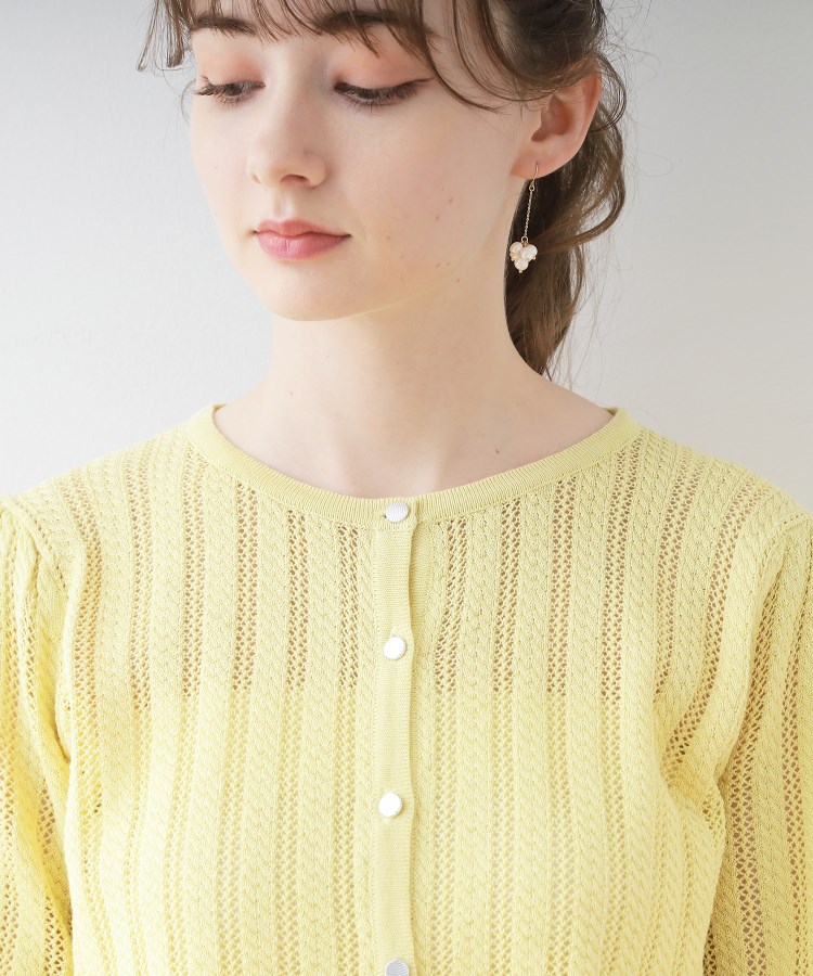 クチュールブローチ(Couture Brooch)の透かし編みカーディガン25