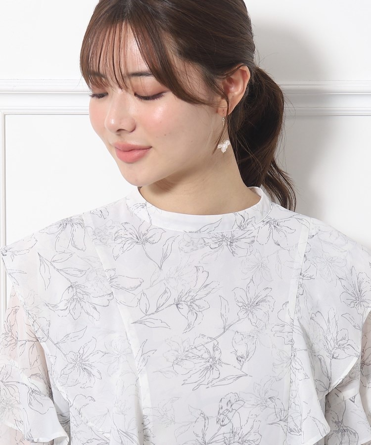 花柄フリルデザインブラウス（シャツ・ブラウス） | Couture