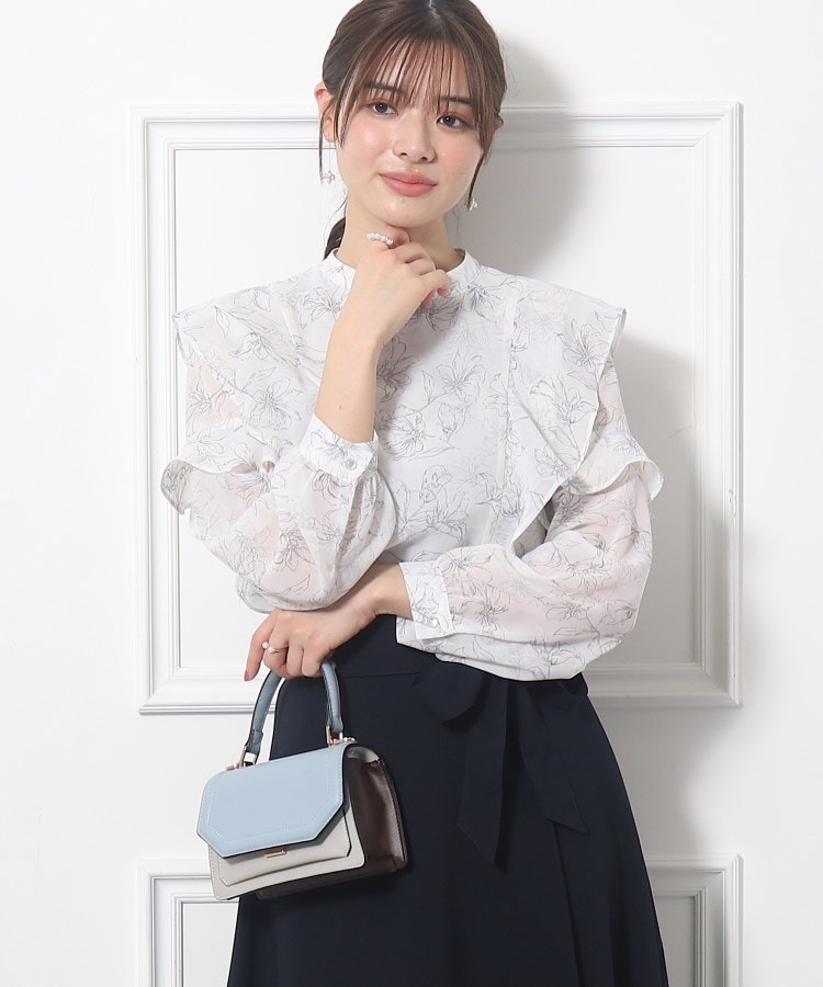 花柄フリルデザインブラウス(シャツ・ブラウス) | Couture 花柄フリルデザインブラウス(シャツ・ブラウス) | Couture