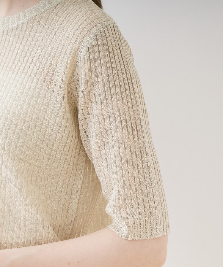 クチュールブローチ(Couture Brooch)のラメリブ５分袖ニット29