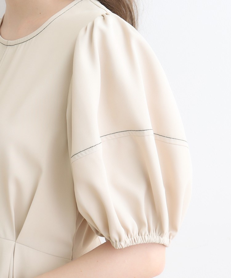 クチュールブローチ(Couture Brooch)の配色ステッチ5分袖ワンピース39