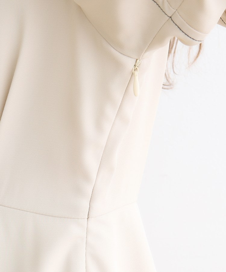 クチュールブローチ(Couture Brooch)の配色ステッチ5分袖ワンピース40