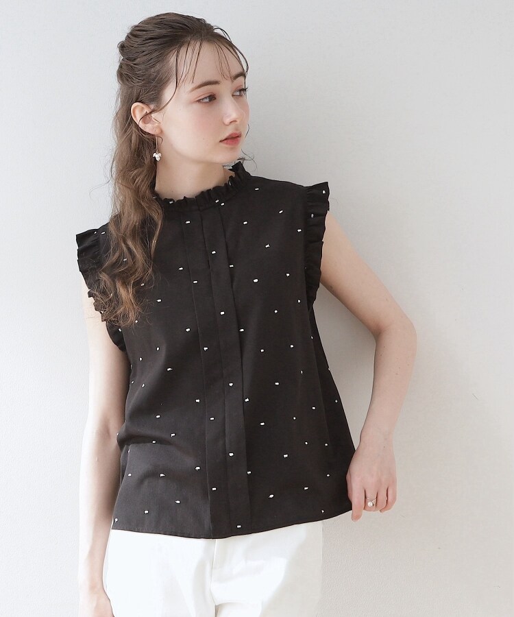 クチュールブローチ(Couture Brooch)の【マシンウォッシャブル】ドット刺繍ブラウス8