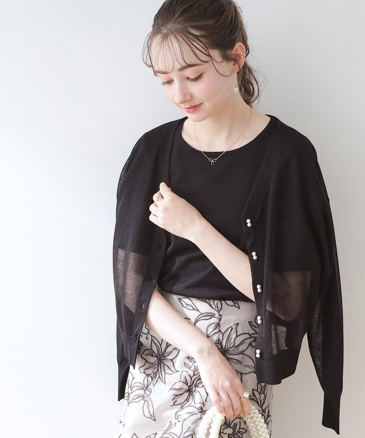 クチュールブローチ(Couture Brooch)の新色＆追加入荷【冷房対策・日焼け対策にも◎】LEVITA／ダブルパール調釦ドロップカーディガン44