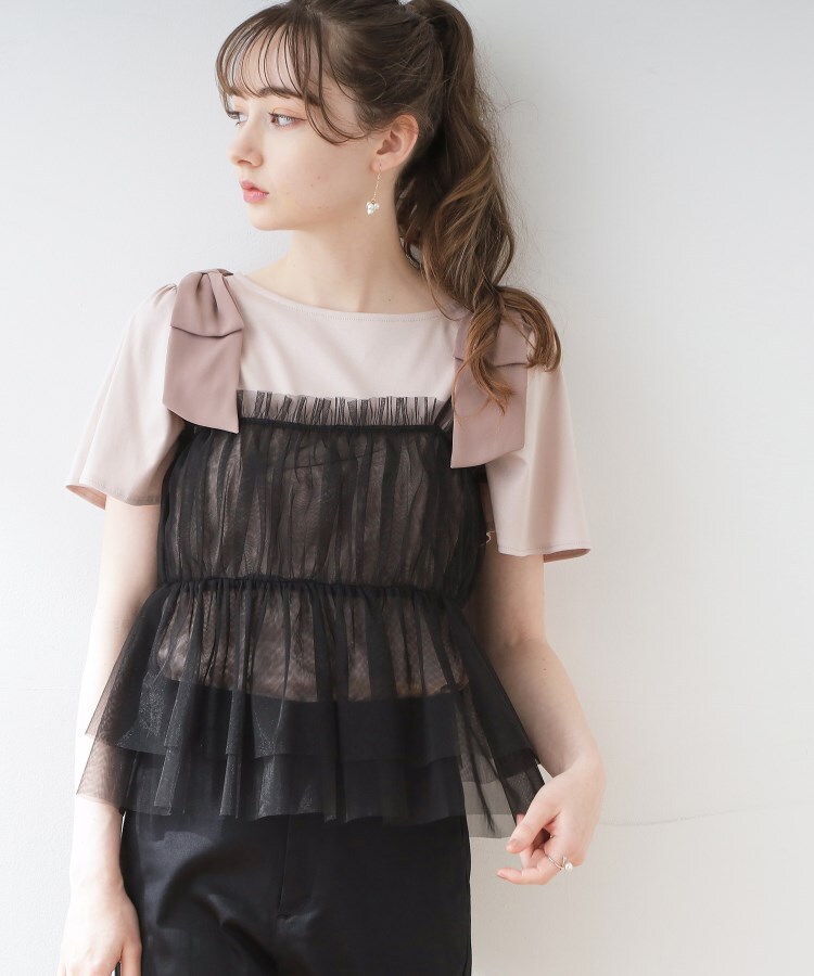 クチュールブローチ(Couture Brooch)の【レイヤードスタイル】チュールギャザーキャミソールビスチェ31