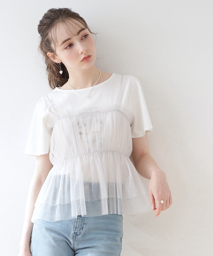 クチュールブローチ(Couture Brooch)の【レイヤードスタイル】チュールギャザーキャミソールビスチェ23