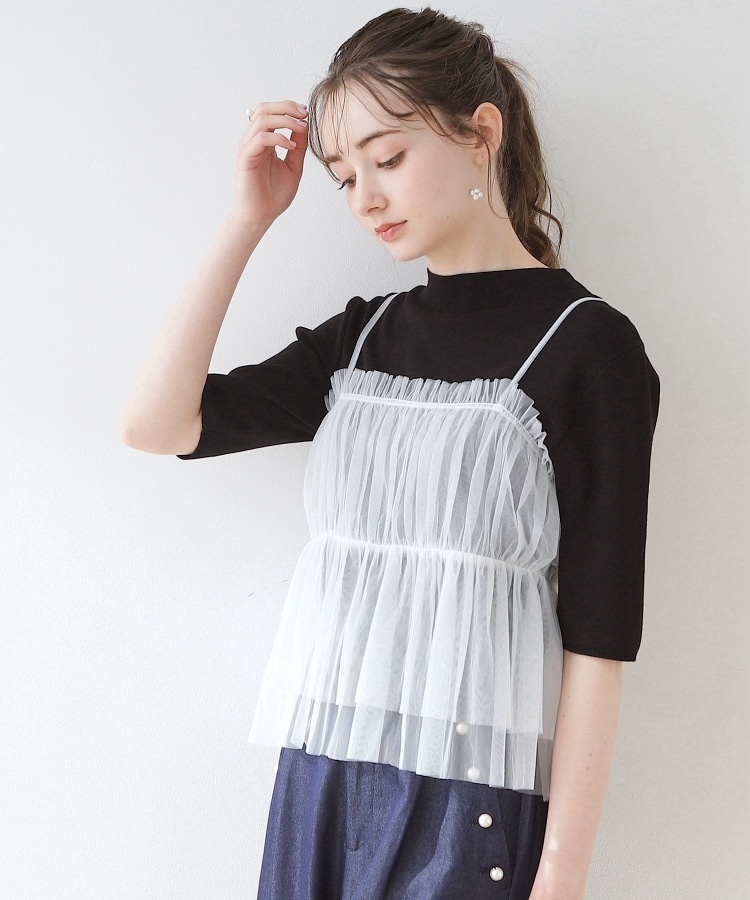 クチュールブローチ(Couture Brooch)の【レイヤードスタイル】チュールギャザーキャミソールビスチェ8