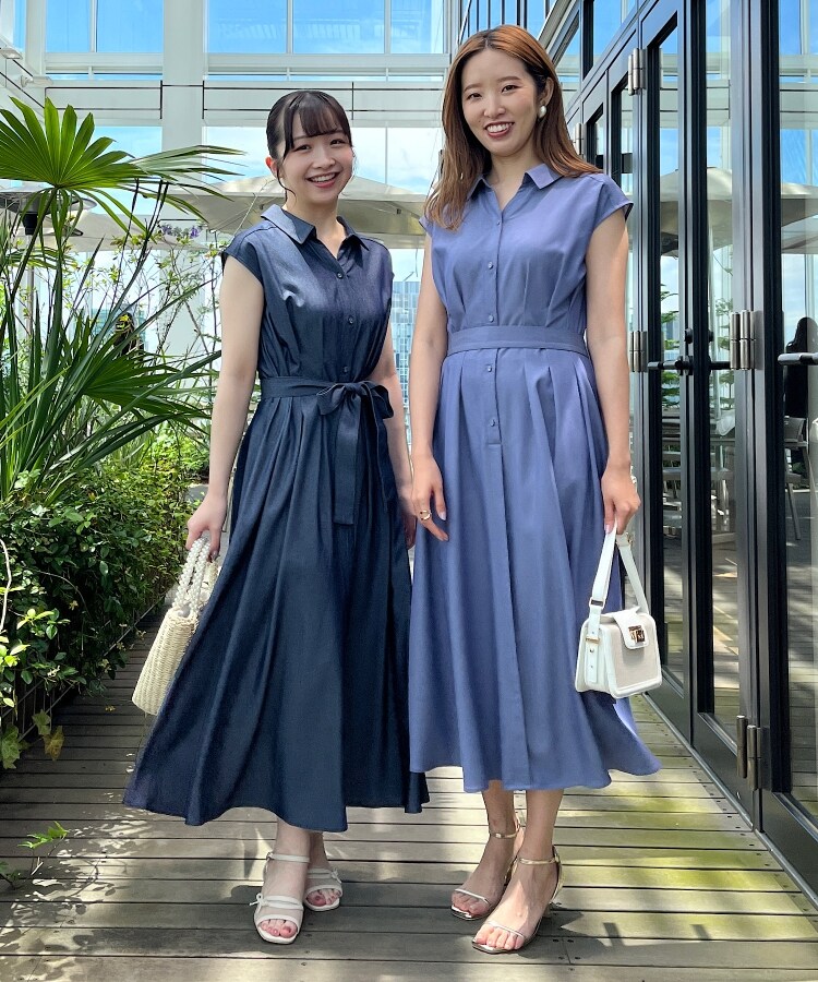 PLEATS PLEASE デニム転写 マキシワンピース ポケット有 L