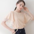 クチュールブローチ(Couture Brooch)の【洗える・二の腕カバー】レース重ねフレアブラウス ライトピンク(070)