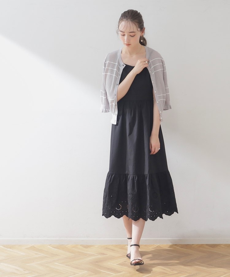 クチュールブローチ(Couture Brooch)の配色透かし編みカーディガン9